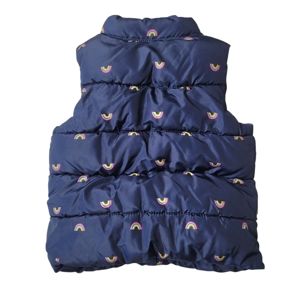 Old Navy Rainbow Navy Puffy Vest 18-24 Mos